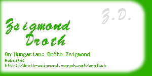 zsigmond droth business card